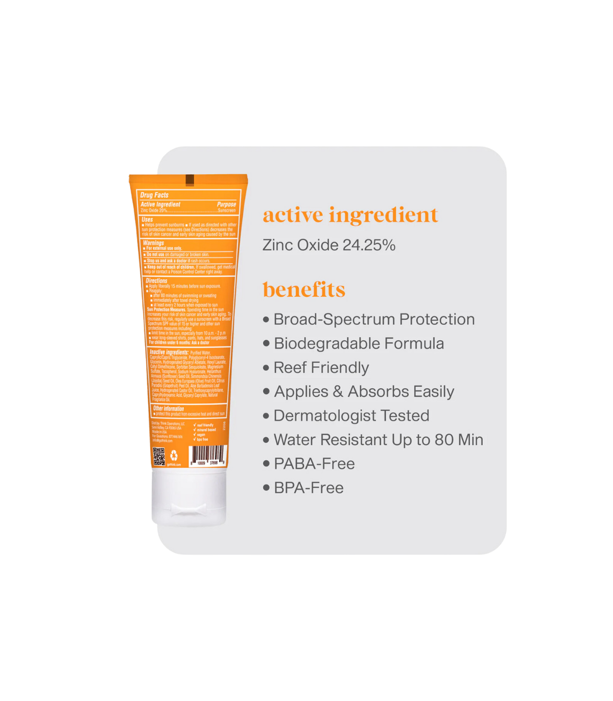 ThinkSun 스크린 SPF 30 알로에 & 차는 89 ml를 떠납니다