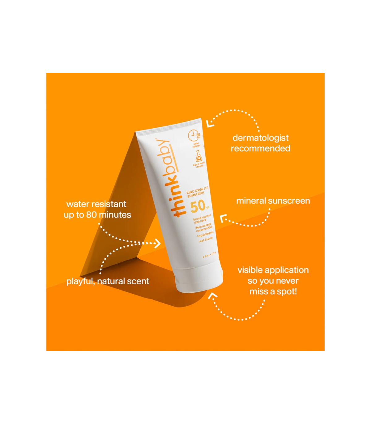 지원하다 태양 Thinkbaby 안전 선 스크린 SPF 50 + 177 ml - 가족 크기