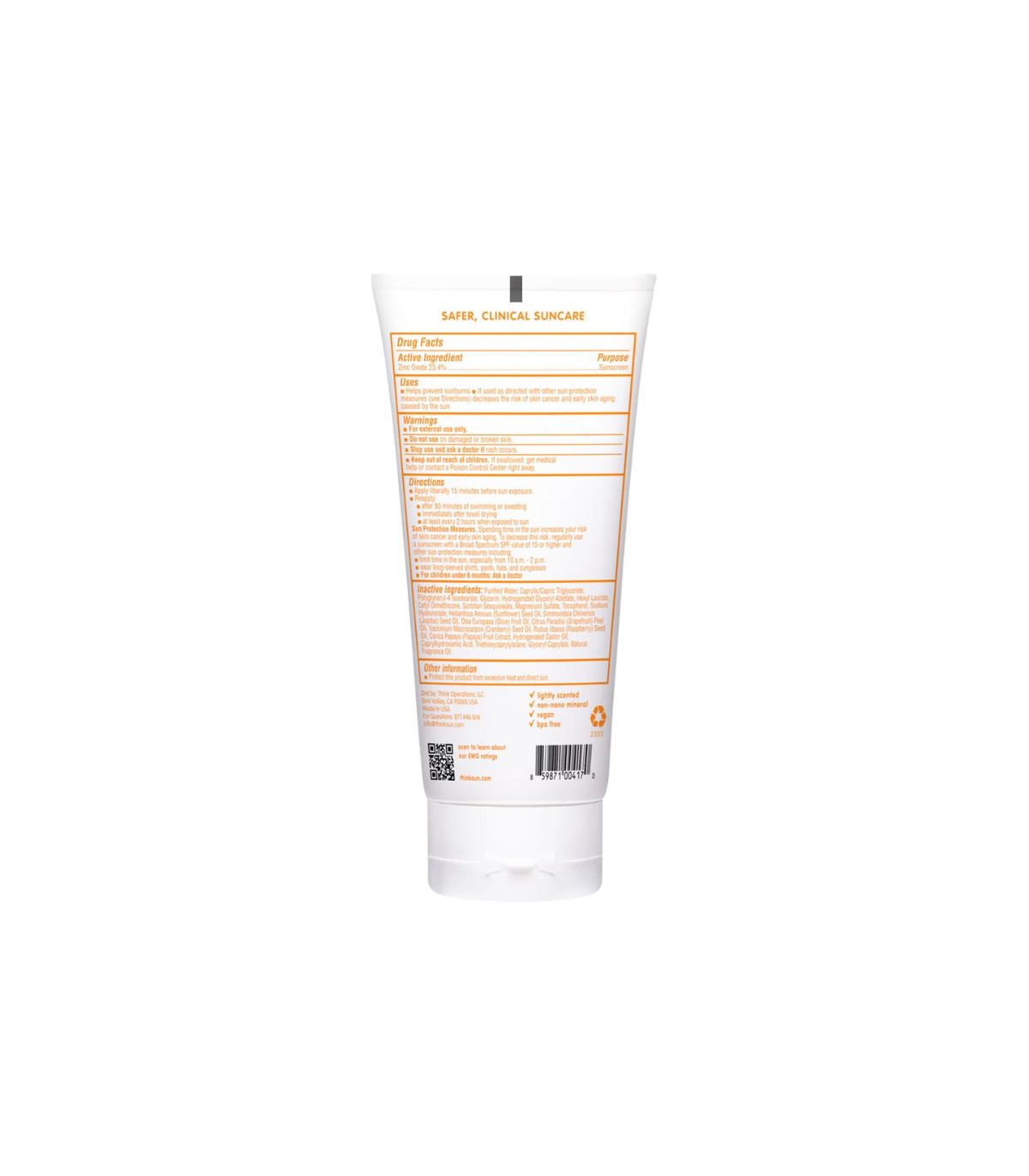 ThinkSun Thinkbaby Safe Sunscreen SPF 50+ 177 ml - Family Size