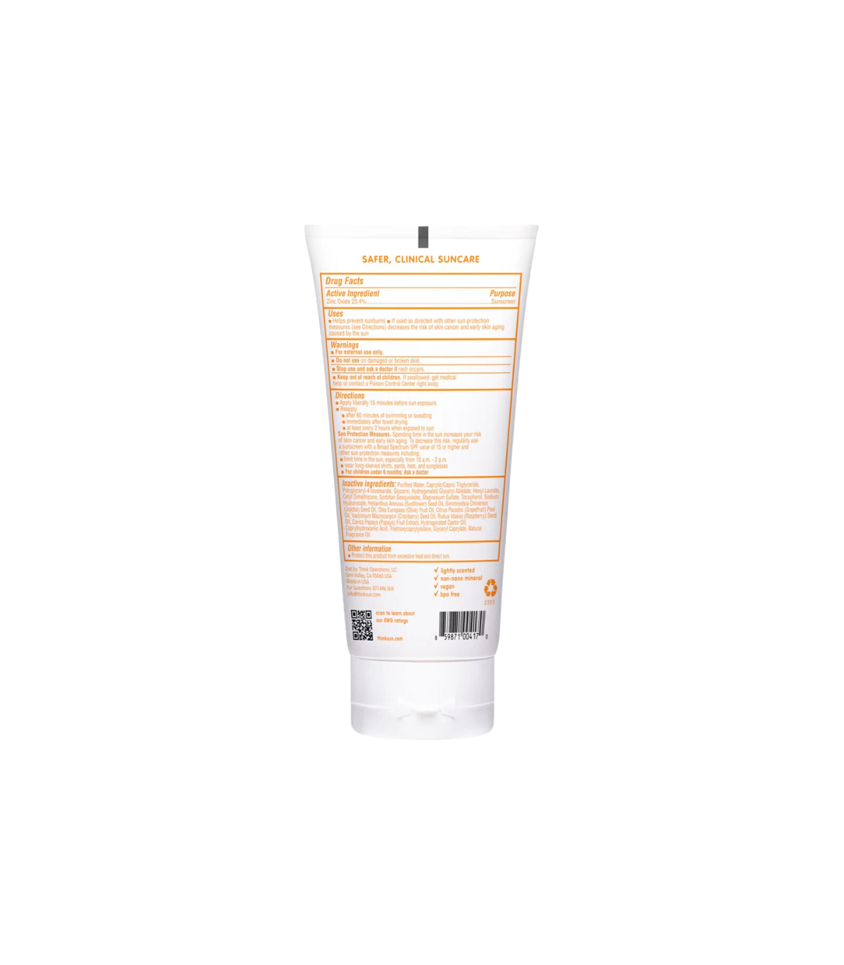 지원하다 태양 Thinkbaby 안전 선 스크린 SPF 50 + 177 ml - 가족 크기