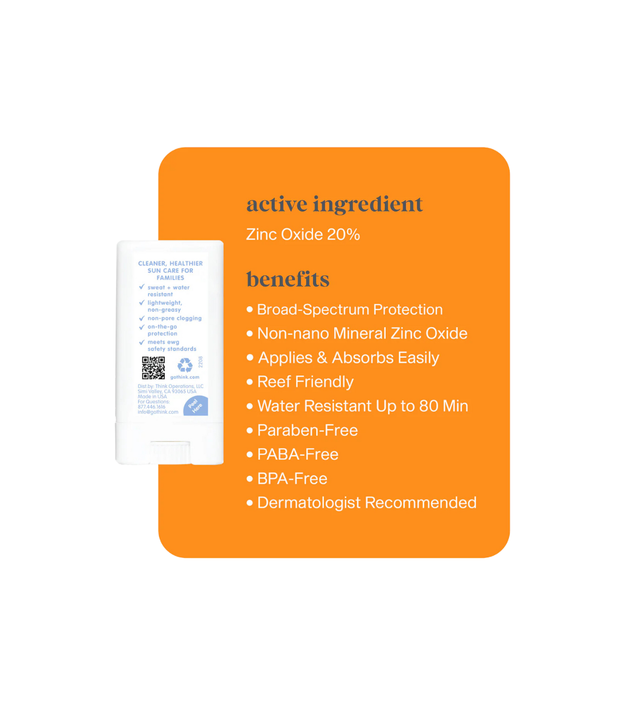 ThinkSun Thinksport Sunscreen Stick SPF 30+ 18.4 g