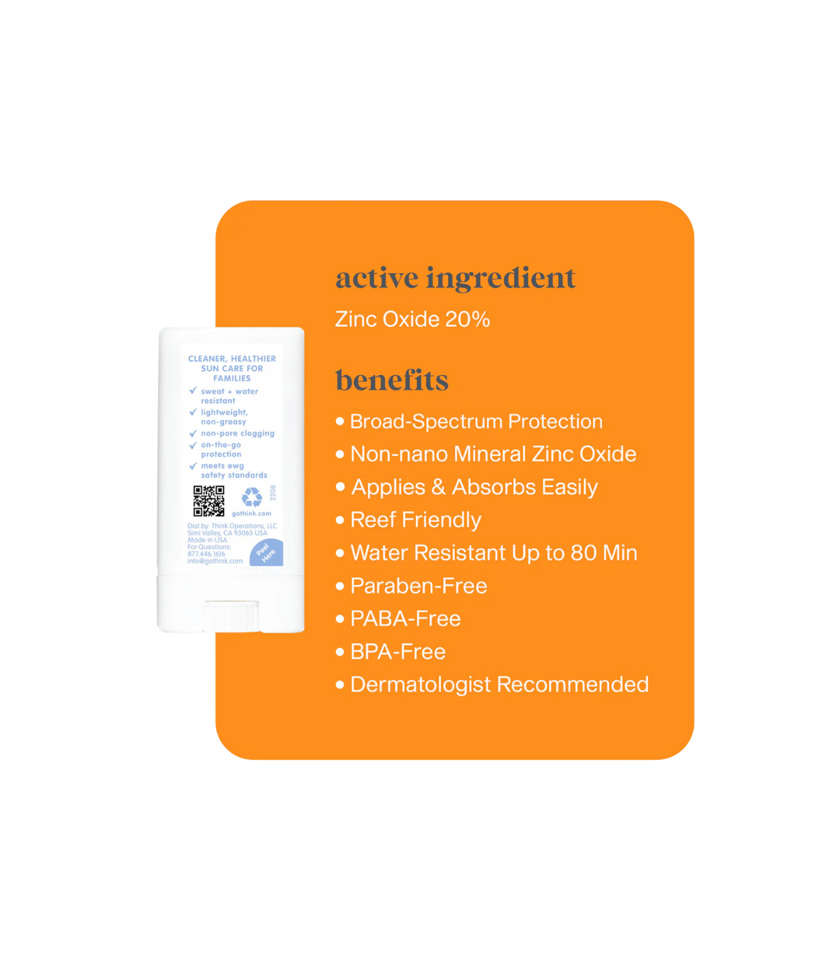 ThinkSun Thinksport Sunscreen Stick SPF 30+ 18.4 g