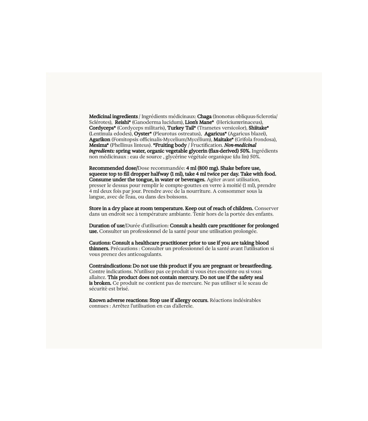 RAINBO 11:11 Multi-Mushroom Tincture * sans alcool* 100 mL