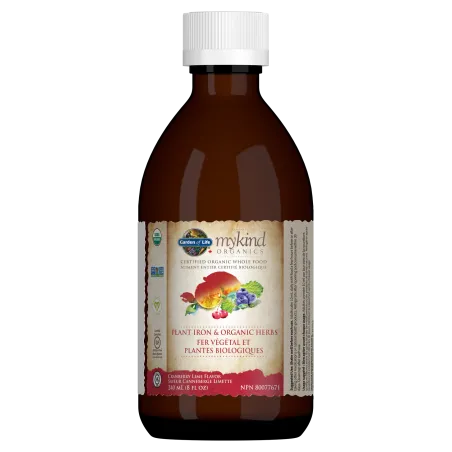 Garden of Life 가든 오브 라이프 Mykind Organics 식물성 철분 및 유기농 허브 240mL | 매일 업데이트되는 특가 상품 | VITASHOP