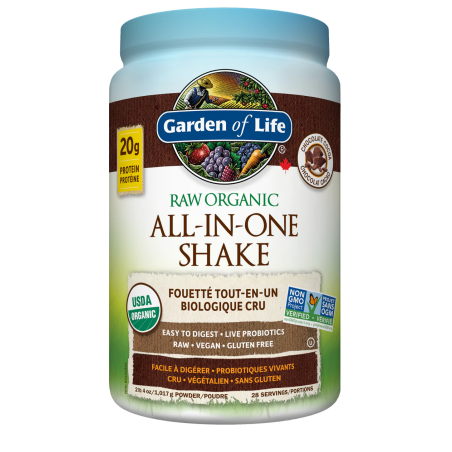 RAW Organic ALL-IN-ONE SHAKE, Chocolate 1017 g | Safest & Easiest Shopping Vitamins Online | VITASHOP