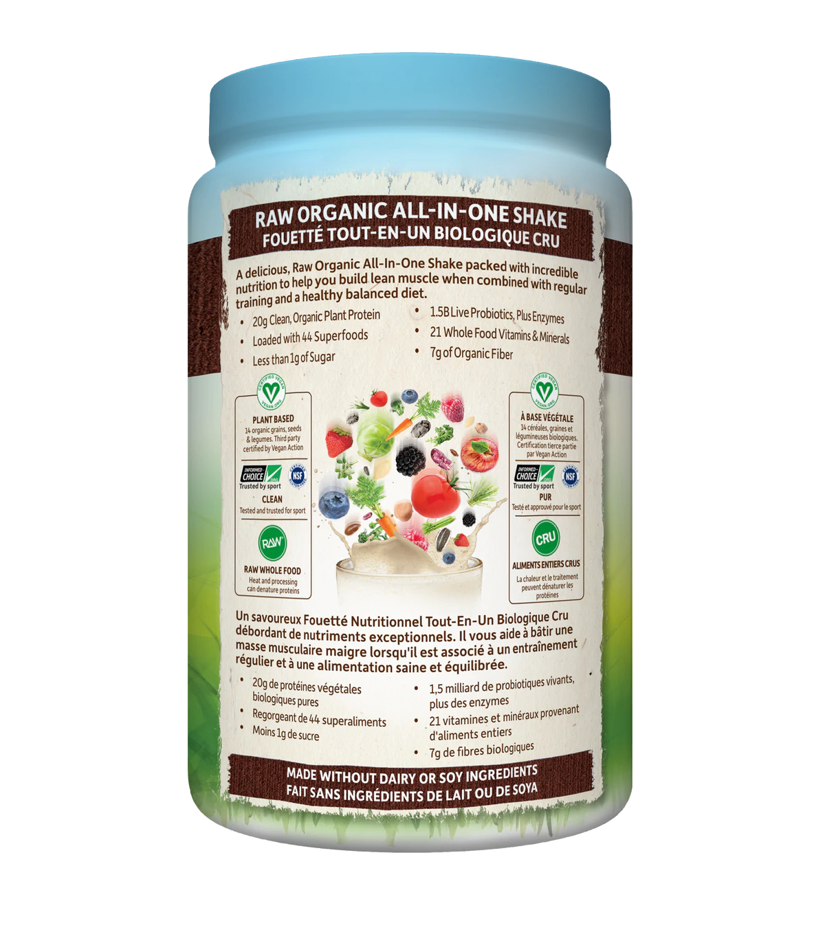 RAW Organic ALL-IN-ONE SHAKE, Chocolate 1017 g | Safest & Easiest Shopping Vitamins Online | VITASHOP