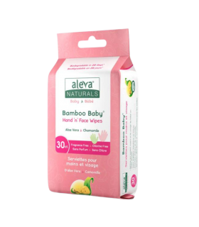 Aleva Naturals Bamboo Baby Hand 'n' Face Wipes 30 ct