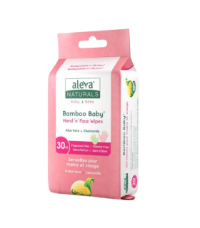 Aleva Naturals 대나무 베이비 핸드 앤 페이스 물티슈 30ct