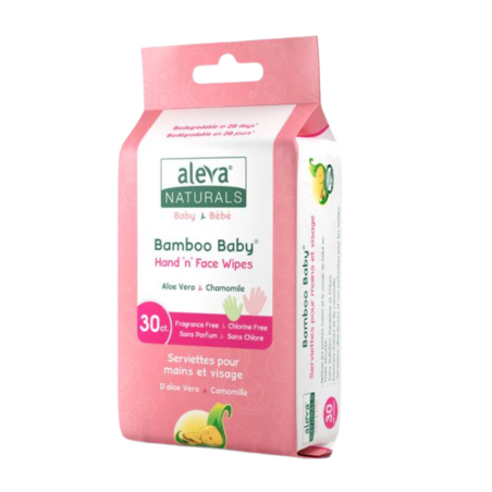 Aleva Naturals 竹纤维婴儿手部和面部湿巾 30 片
