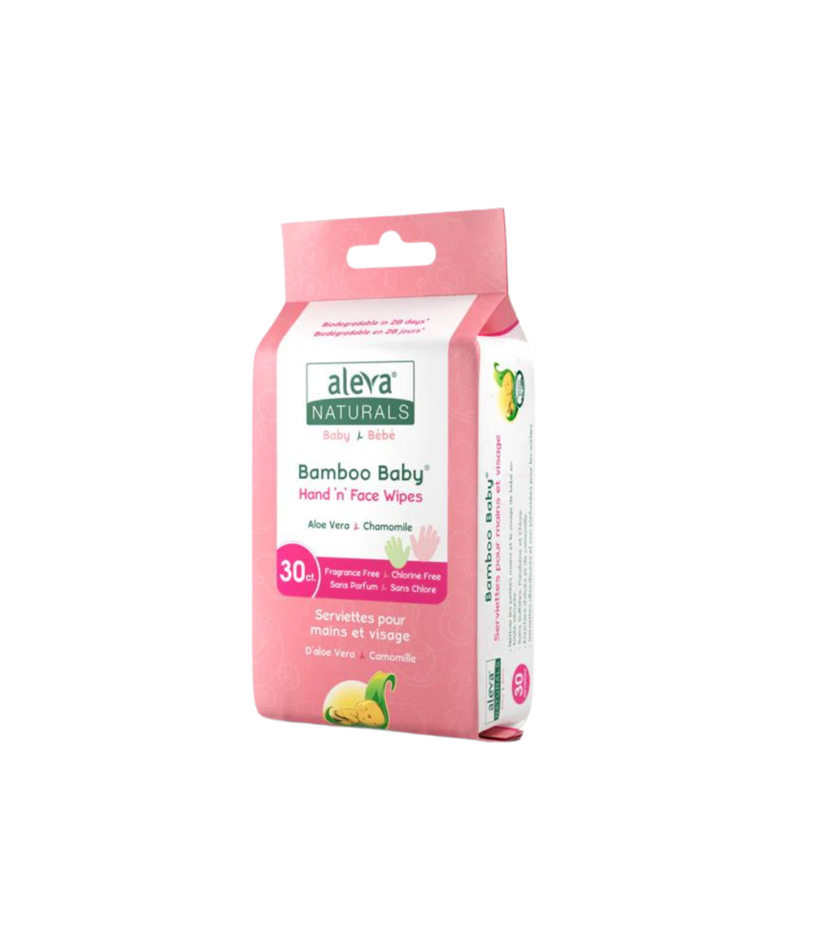 Aleva Naturals Bamboo Baby Hand 'n' Face Wipes 30 ct