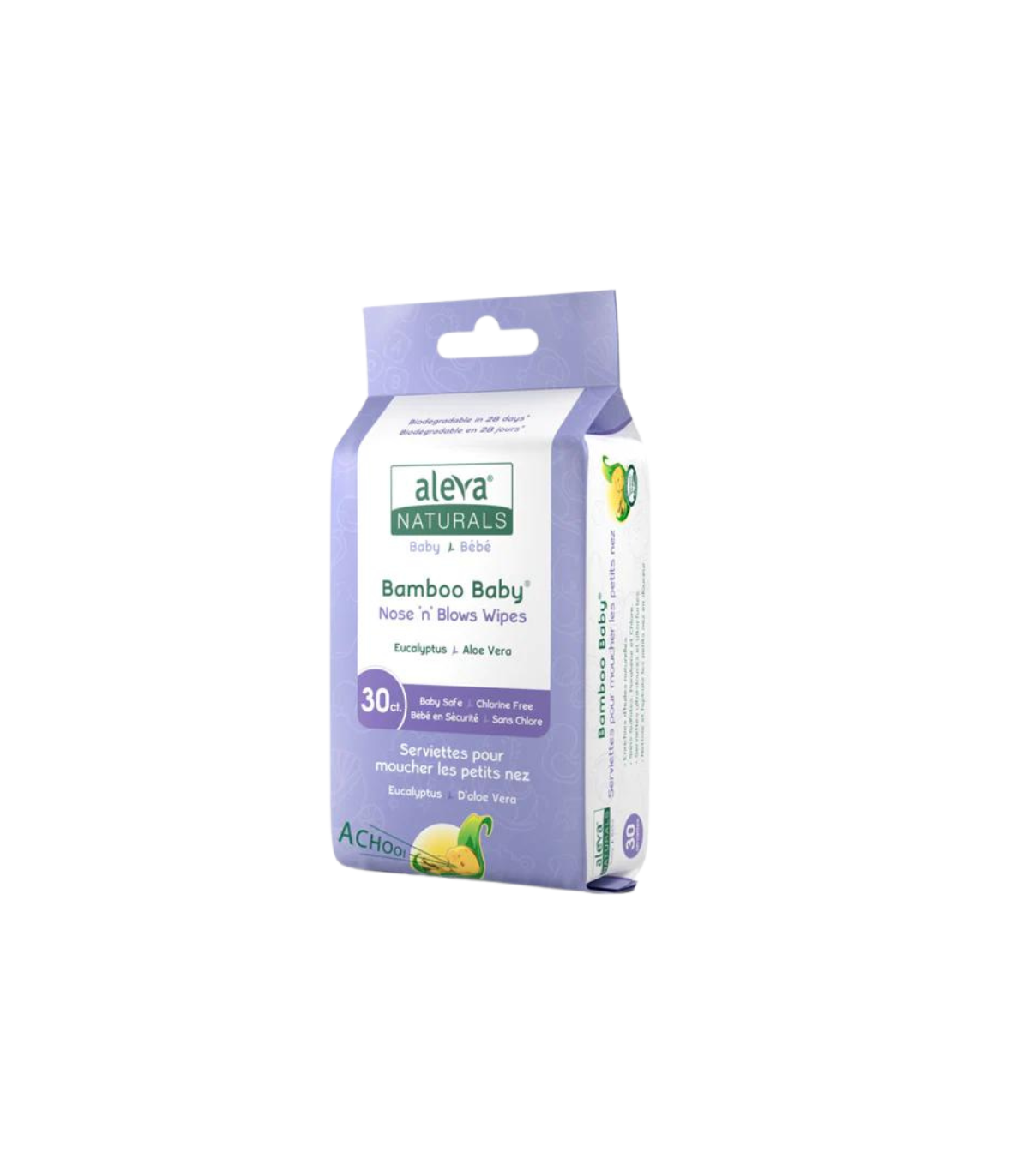 Aleva Naturals Bamboo Baby Nose 'n' Blows Wipes 30 ct