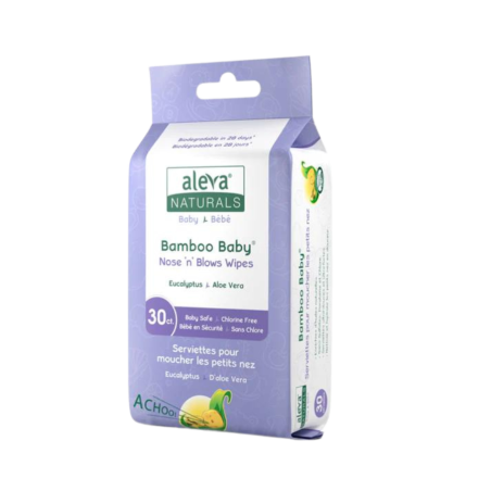 Aleva Naturals Bamboo Baby Nez 'n' Blows Wipes 30 ct