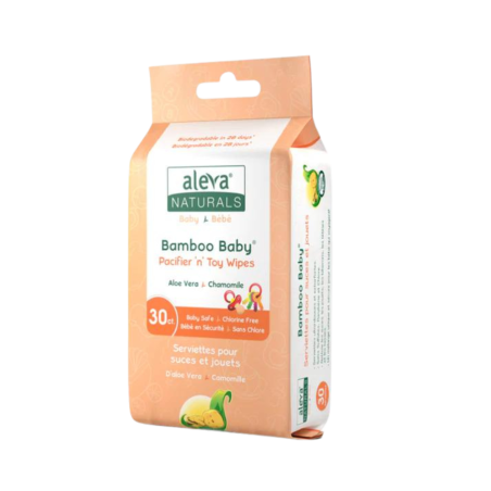 Aleva Naturals Bamboo Baby Pacifier 'n' Toy Wipes 30 ct
