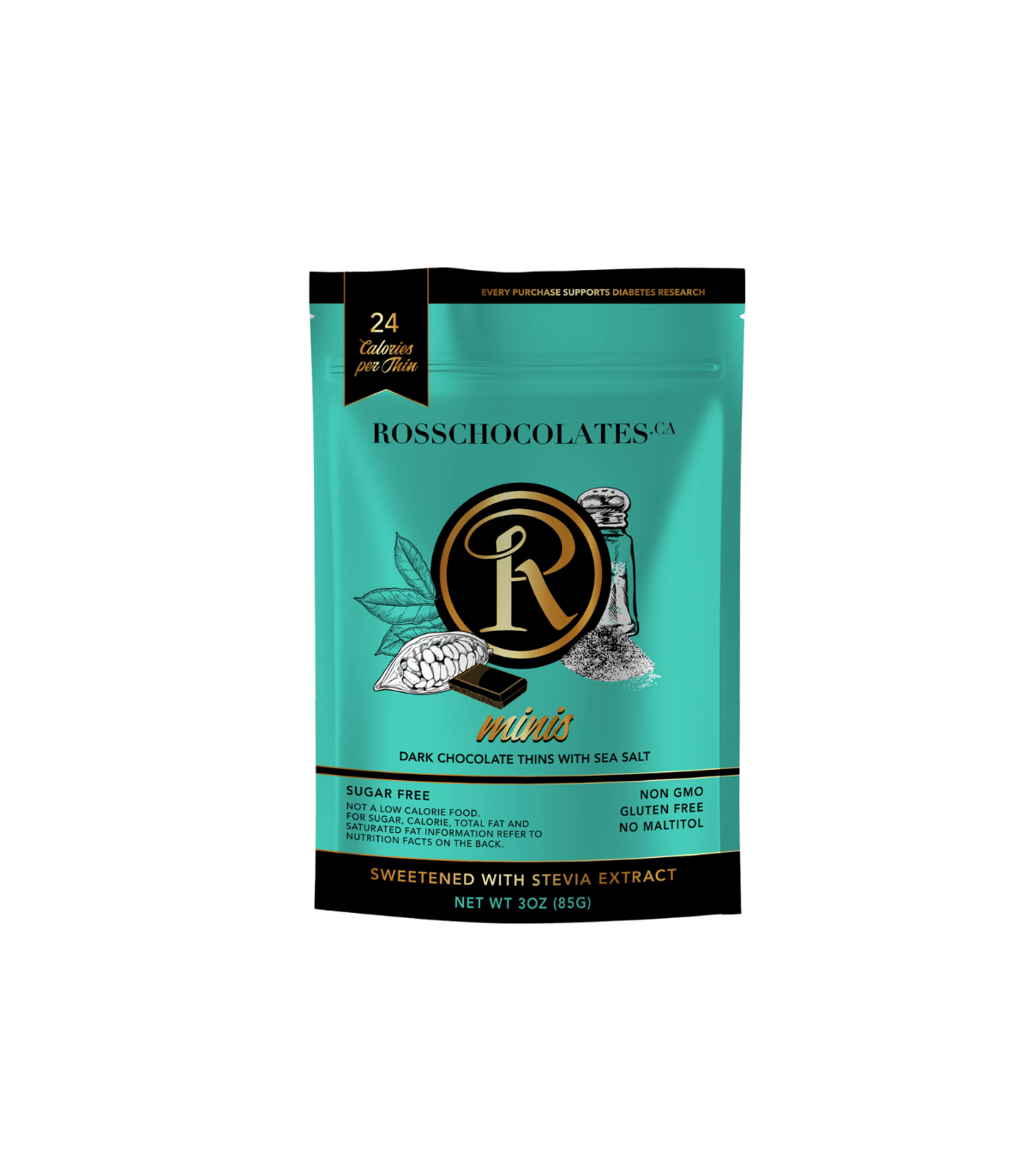Chocolats Ross Mini chocolat noir avec sel de mer 85 g