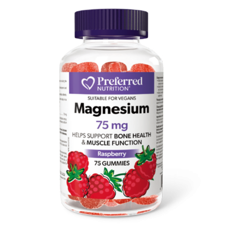 Preferred Nutrition Magnesium 75 mg, 75 Gummies