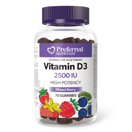 Preferred Nutrition Vitamin D3 2500 IU 75 Gummies