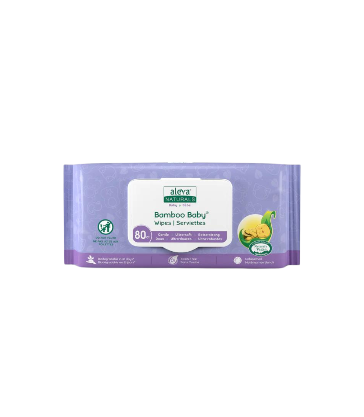 Aleva Naturals Bamboo Baby Wipes 80 ct