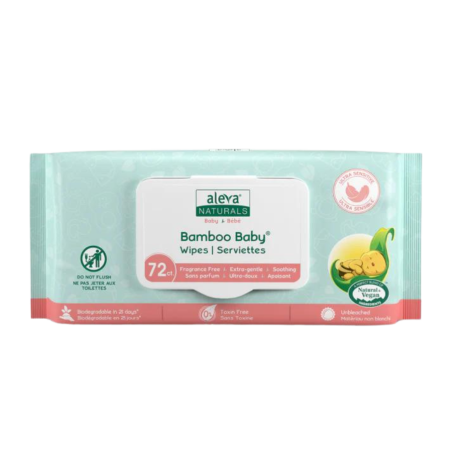 Aleva Naturals Bamboo Baby Sensitive Wipes 72 ct