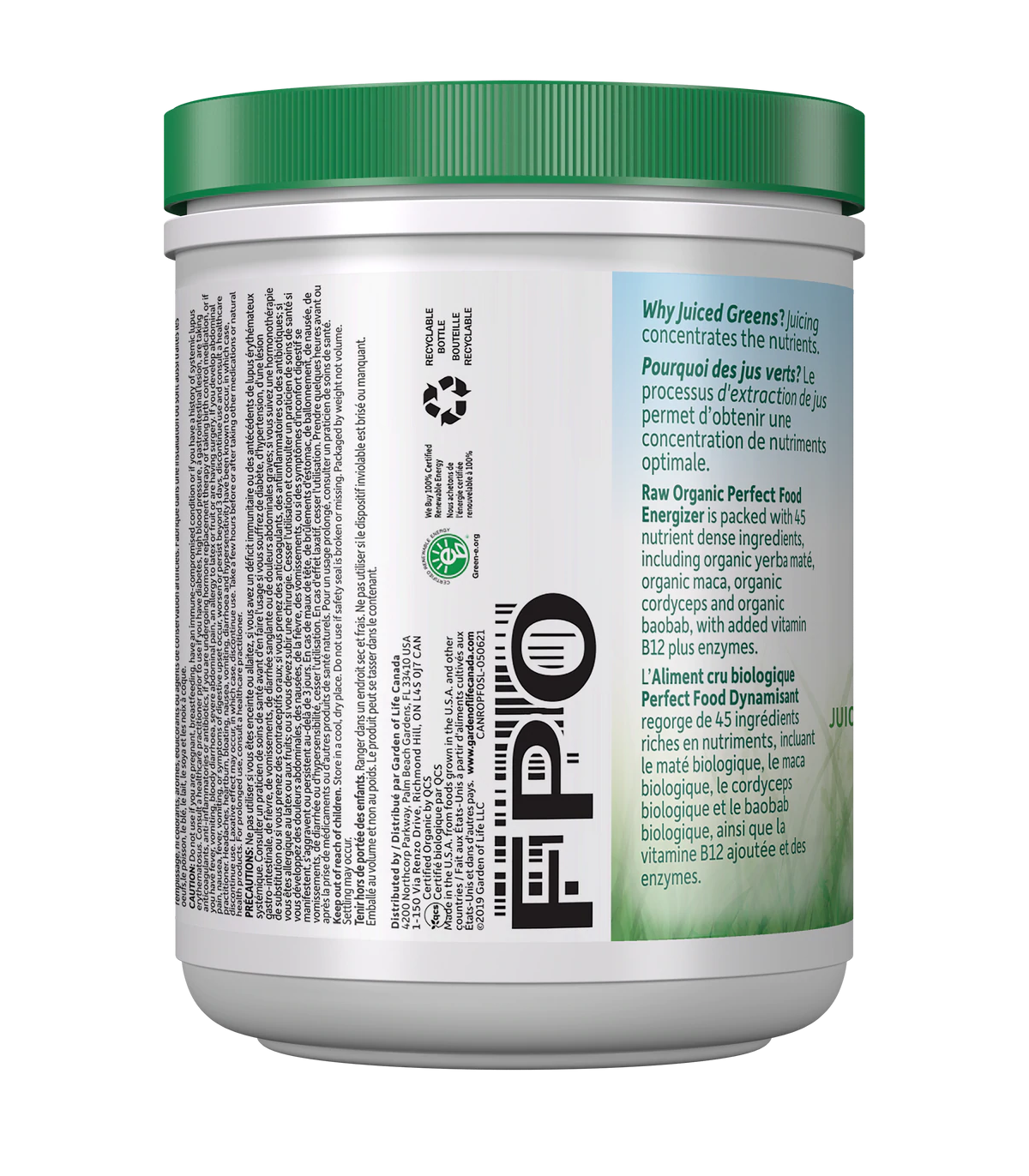 RAW Organic Perfect Food, Energizer 276 g | Safest & Easiest Shopping Vitamins Online | VITASHOP