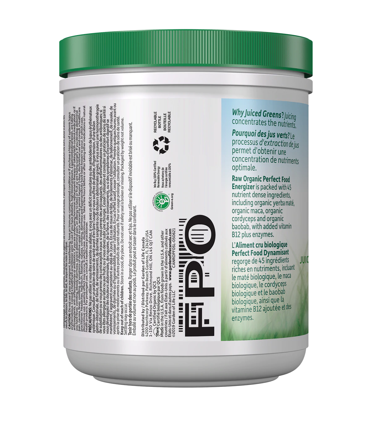 RAW Organic Perfect Food, Energizer 276 g | Safest & Easiest Shopping Vitamins Online | VITASHOP