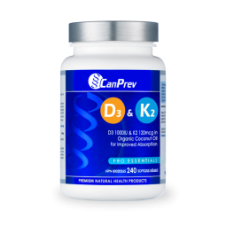 CanPrev D3 & K2 Organic Coconut Oil 240 softgels | Unbeatable Prices, Daily Deals | VITASHOP