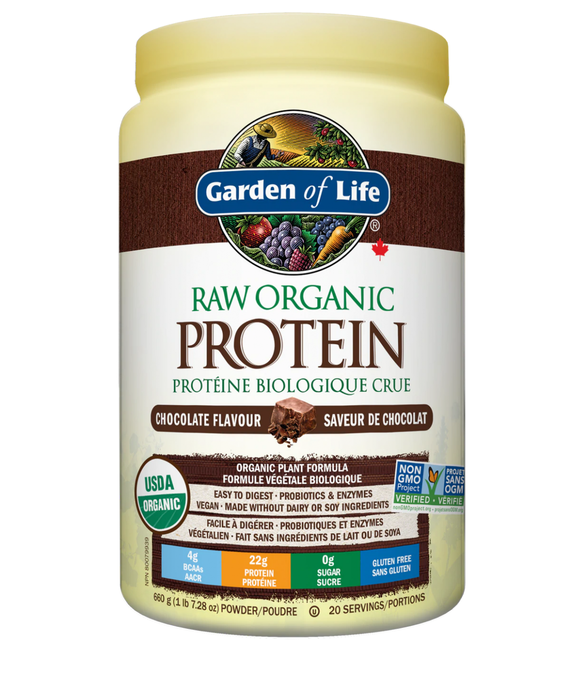 RAW Organic Protein, Chocolate 660 g | Safest & Easiest Shopping Vitamins Online | VITASHOP