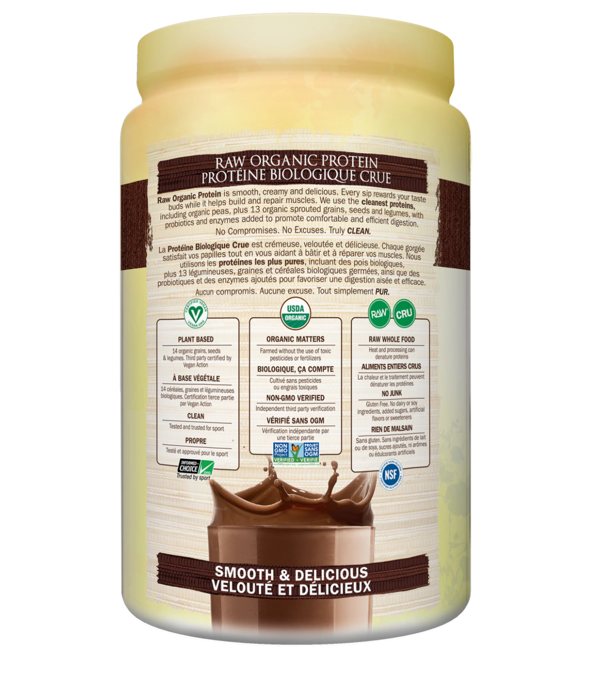 RAW Organic Protein, Chocolate 660 g | Safest & Easiest Shopping Vitamins Online | VITASHOP
