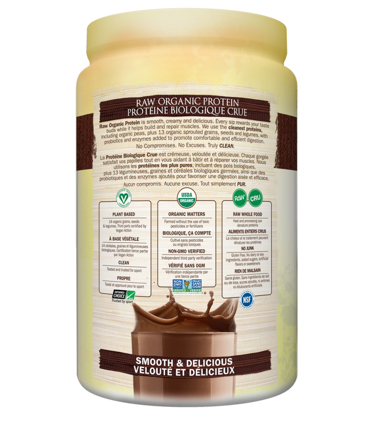 RAW Organic Protein, Chocolate 660 g | Safest & Easiest Shopping Vitamins Online | VITASHOP