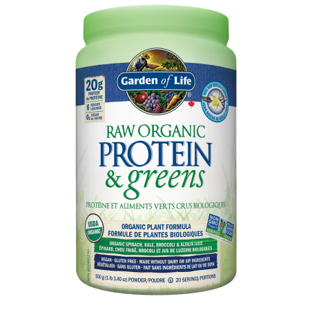 RAW Organic Protein & Greens, Vanilla 550 g | Safest & Easiest Shopping Vitamins Online | VITASHOP