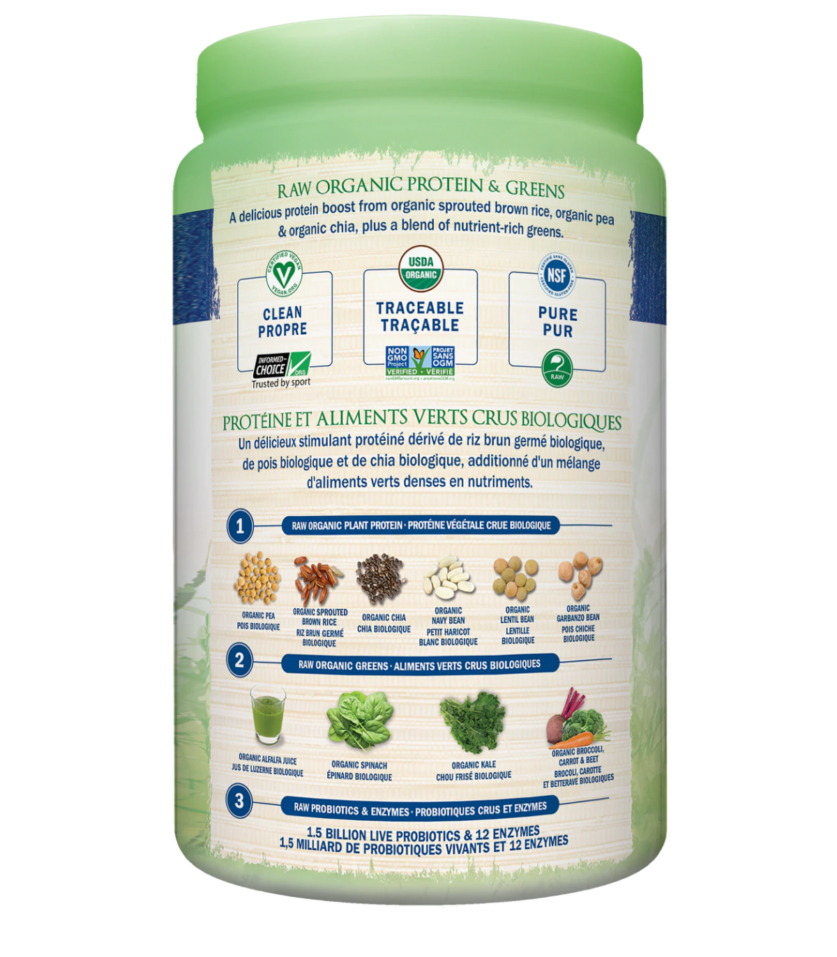 RAW Organic Protein & Greens, Vanilla 550 g | Safest & Easiest Shopping Vitamins Online | VITASHOP