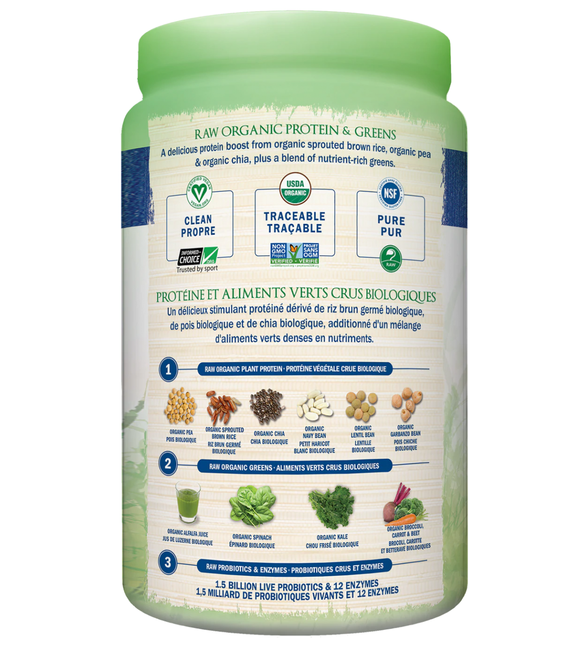 RAW Organic Protein & Greens, Vanilla 550 g | Safest & Easiest Shopping Vitamins Online | VITASHOP