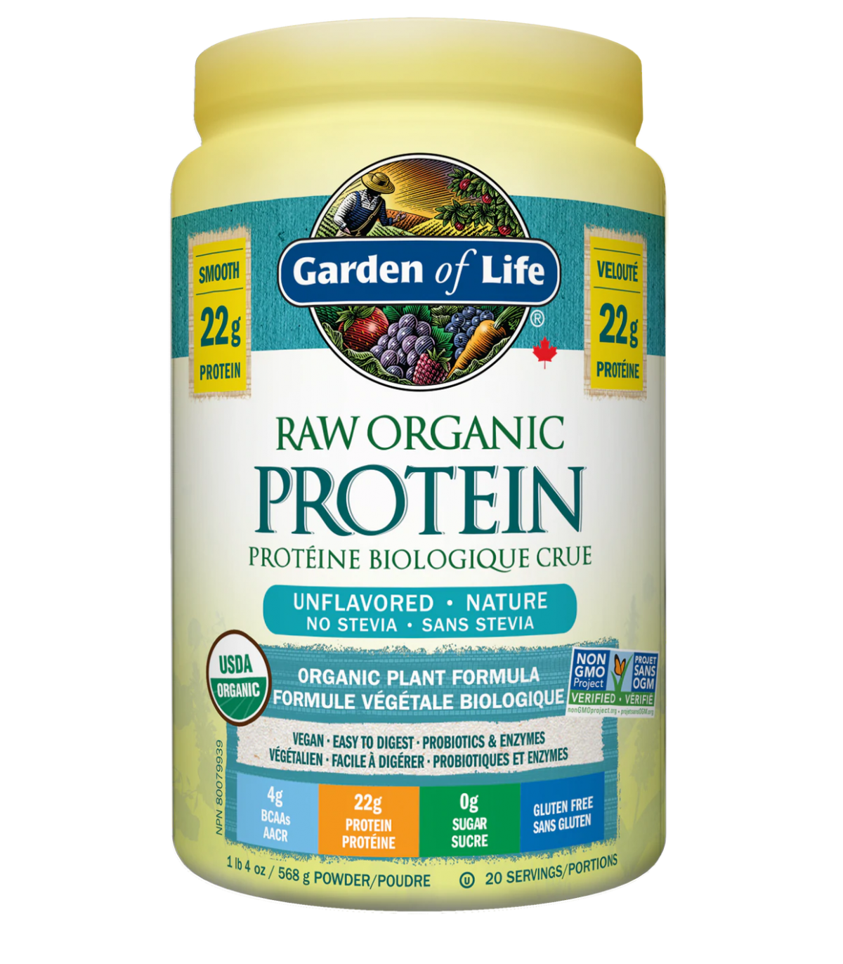 RAW Organic Protein, Unflavored  568 g | Safest & Easiest Shopping Vitamins Online | VITASHOP