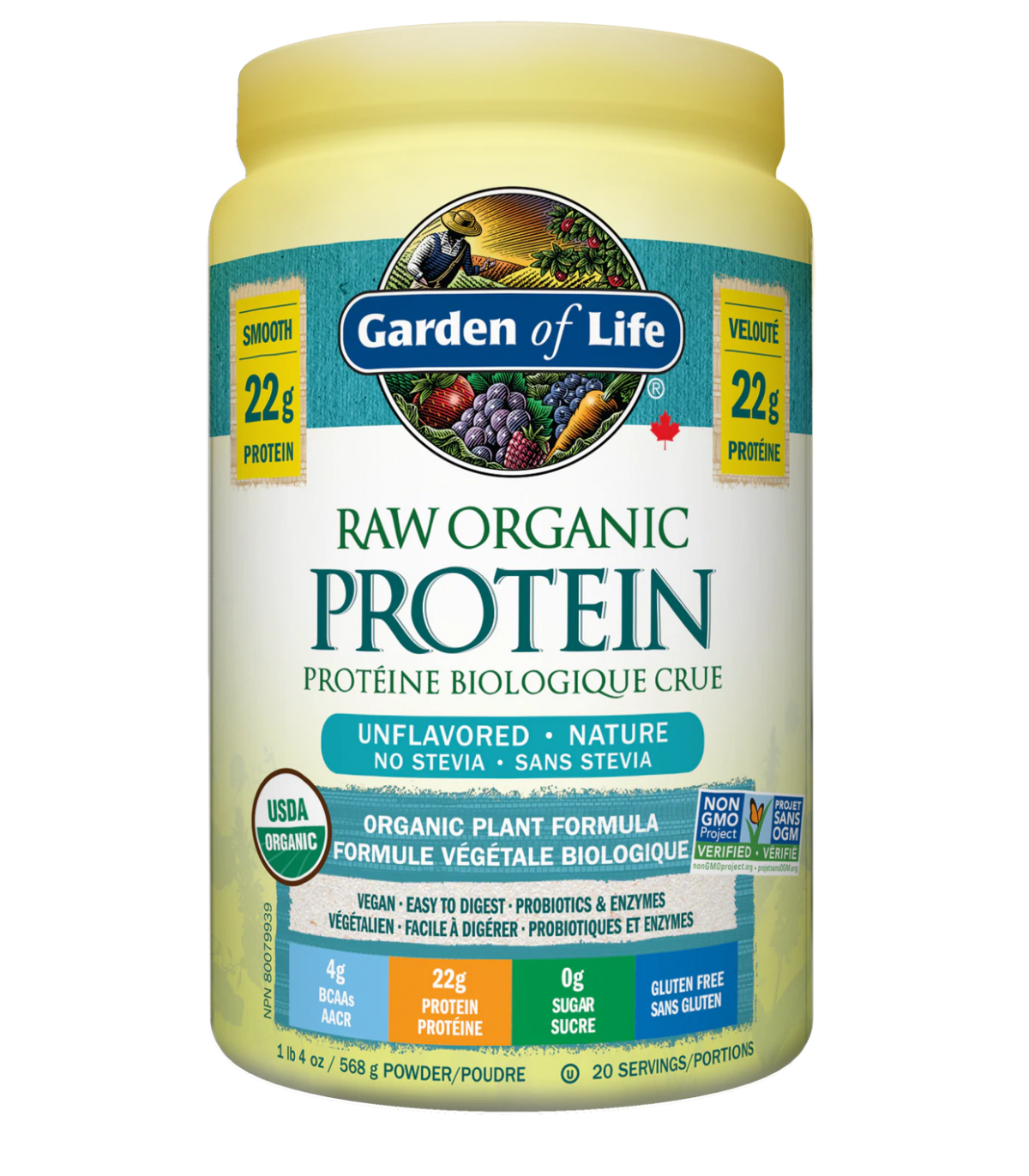 RAW Organic Protein, Unflavored  568 g | Safest & Easiest Shopping Vitamins Online | VITASHOP