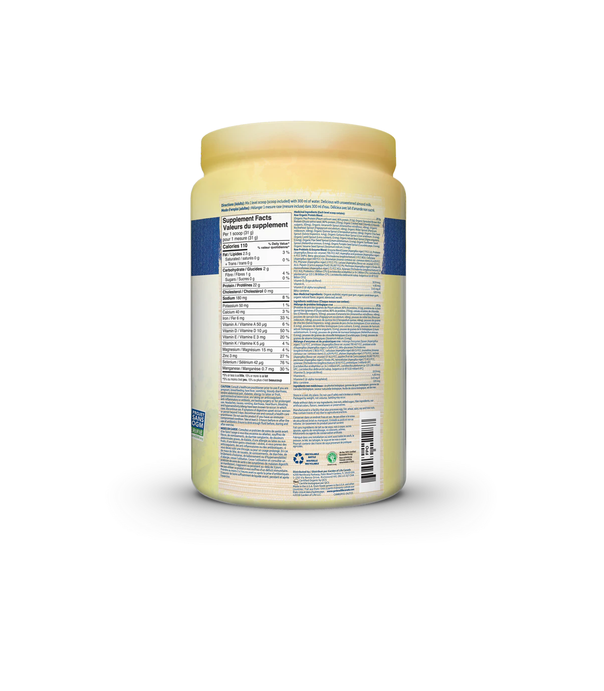 Garden of Life RAW Organic Protein, Vanilla 620 g | 每天不同折扣, 全网最低价格 | 种类齐全的保健品店铺 VITASHOP, 只有你想不到, 没有你买不到 !