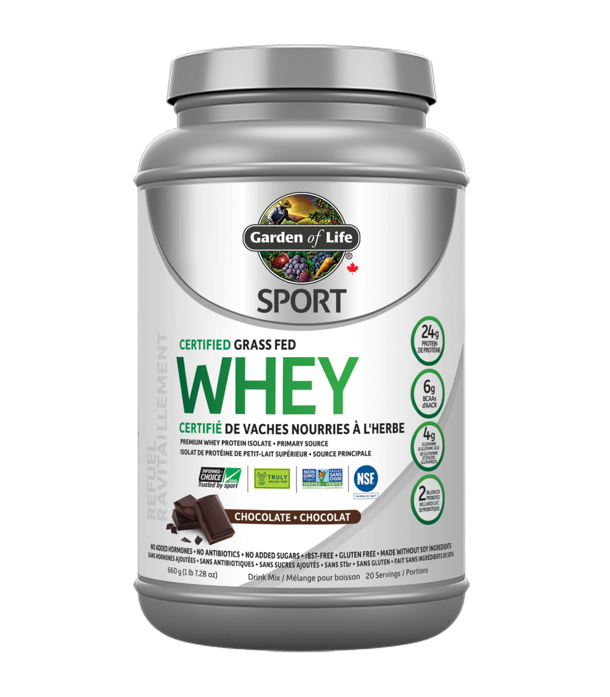 Garden of Life SPORT Certified Grass Fed Whey, Chocolate 672 g | Unbeatable Prices, Daily Deals | VITASHOP