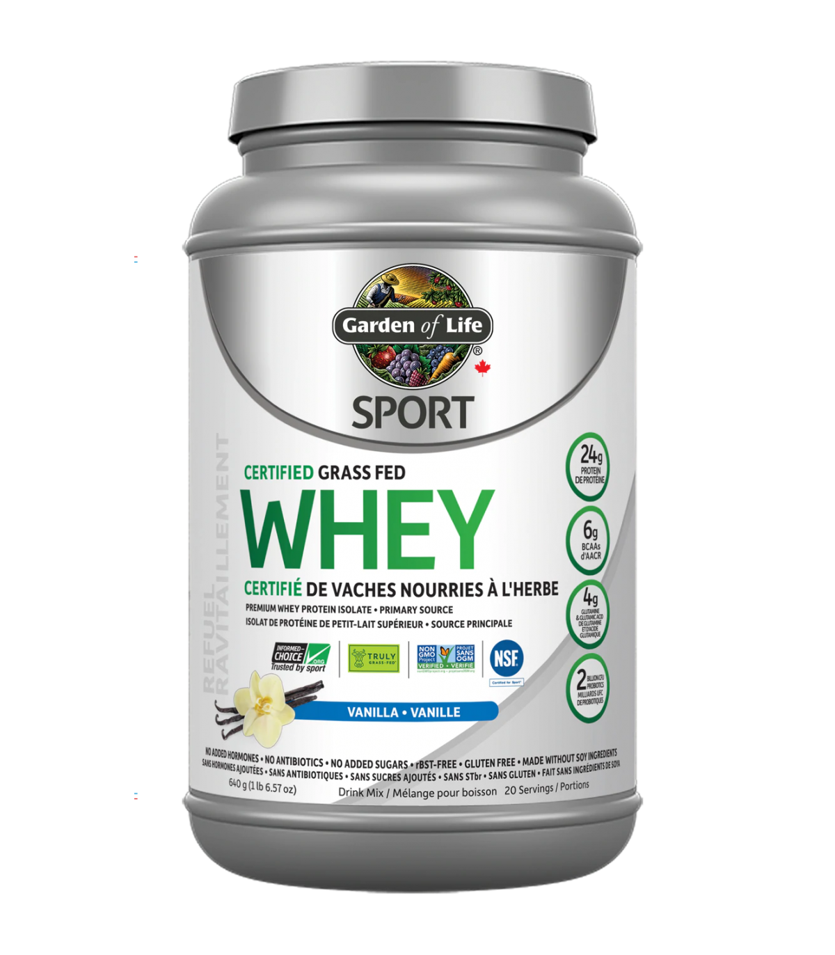 Garden of Life SPORT Certified Grass Fed Whey, Vanilla 652 g | Unbeatable Prices, Daily Deals | VITASHOP