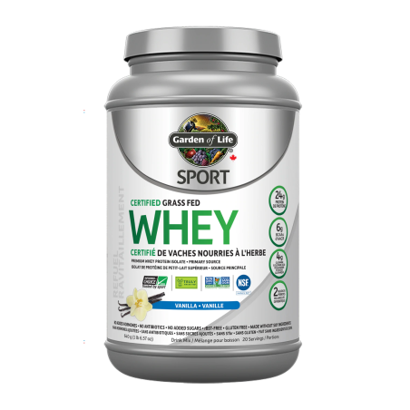 SPORT Certified Grass Fed Whey, Vanilla 652 g | Safest & Easiest Shopping Vitamins Online | VITASHOP
