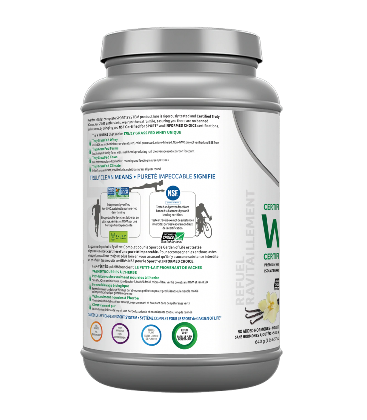 SPORT Certified Grass Fed Whey, Vanilla 652 g | Safest & Easiest Shopping Vitamins Online | VITASHOP