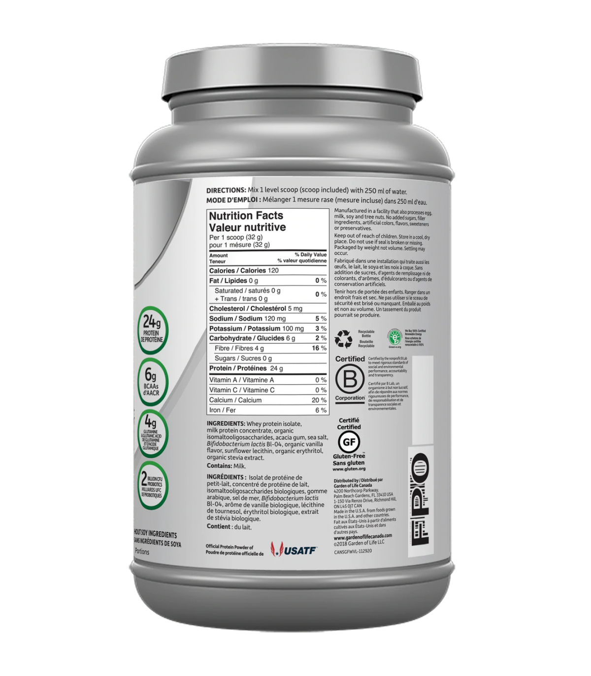Garden of Life SPORT Certified Grass Fed Whey, Vanilla 652 g | Unbeatable Prices, Daily Deals | VITASHOP