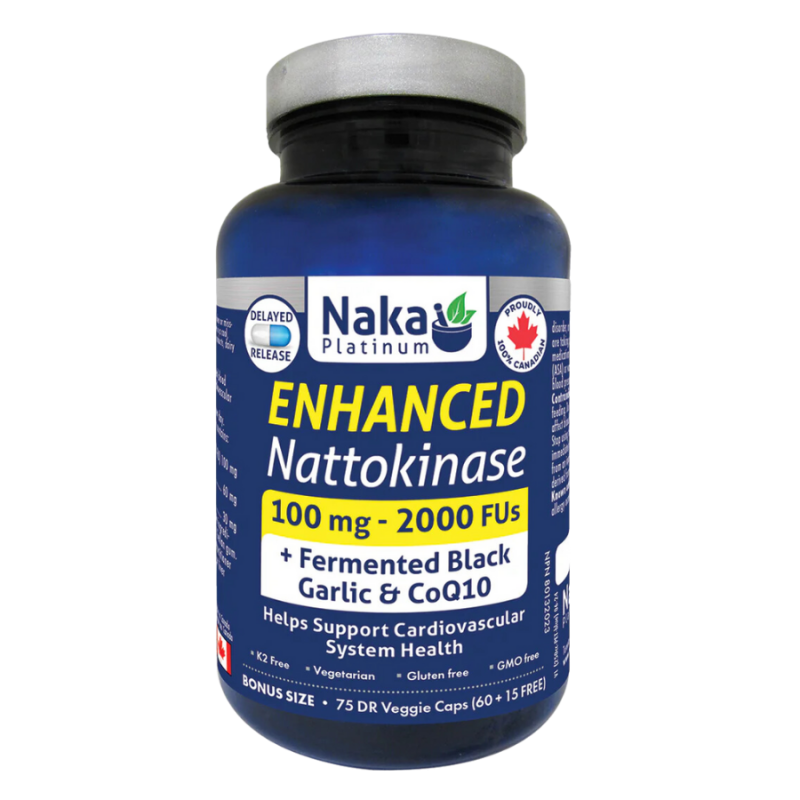 Naka Platinum Enhanced Nattokinase 100 mg 75 Veggie Caps