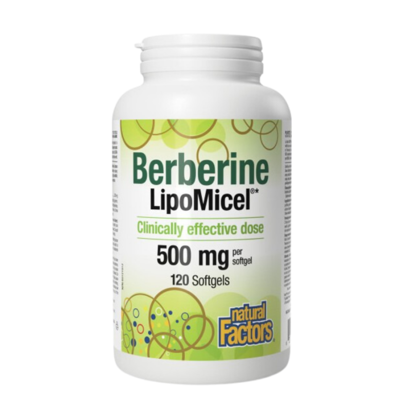 Natural Factors Berberine LipoMicel 500 mg 120 Softgels | Unbeatable Prices, Daily Deals | VITASHOP