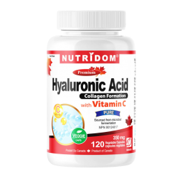 Nutridom Acide hyaluronique avec Vitamine C 120 Capsules de légumes