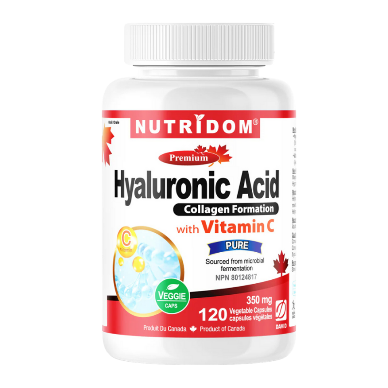 Nutridom 透明质酸与维生素 C 120 粒素食胶囊
