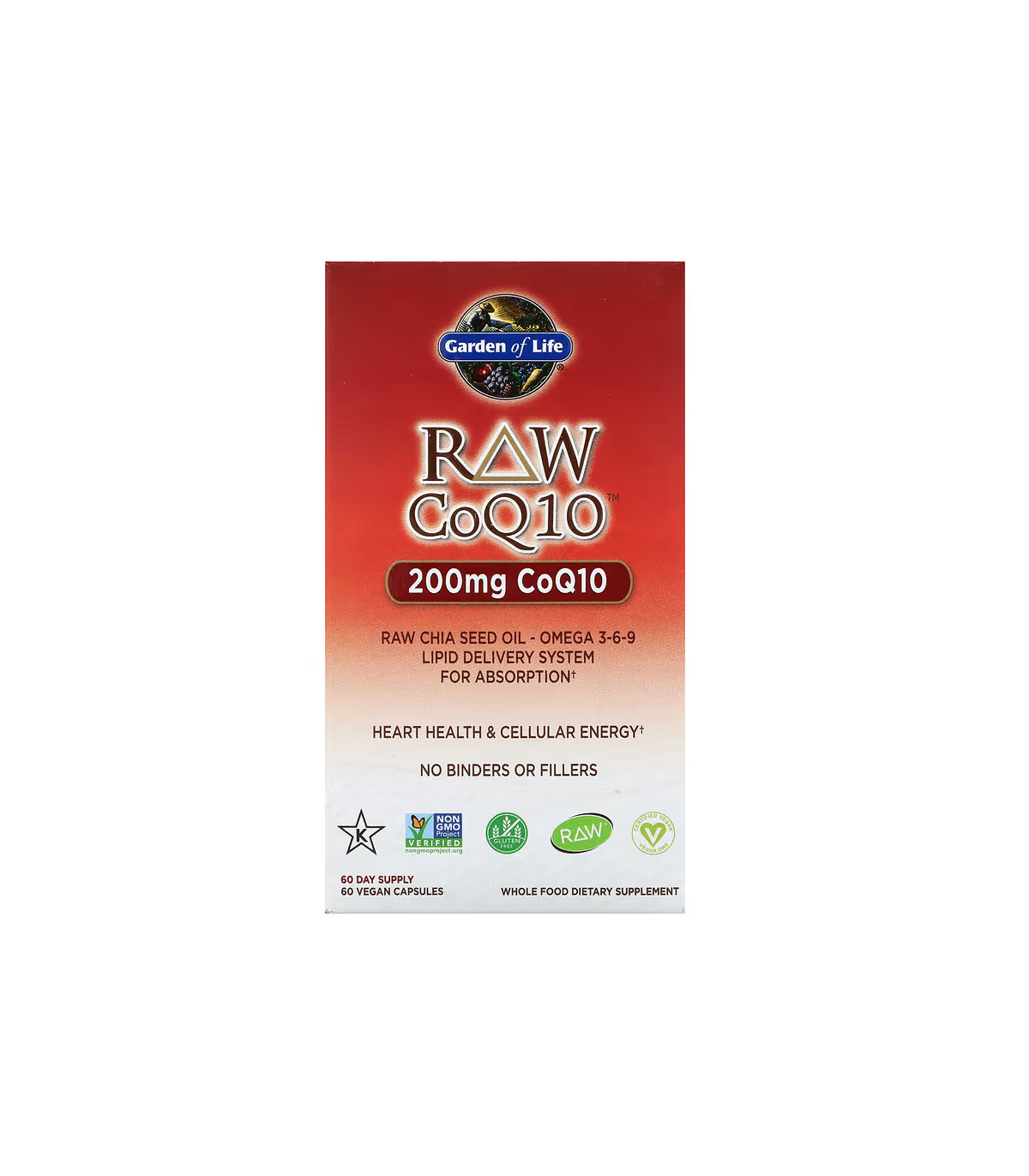 Garden of Life 가든 오브 라이프 비타민 코드 RAW CoQ10 200 mg 60 식물성 캡슐 | 매일 업데이트되는 특가 상품 | VITASHOP