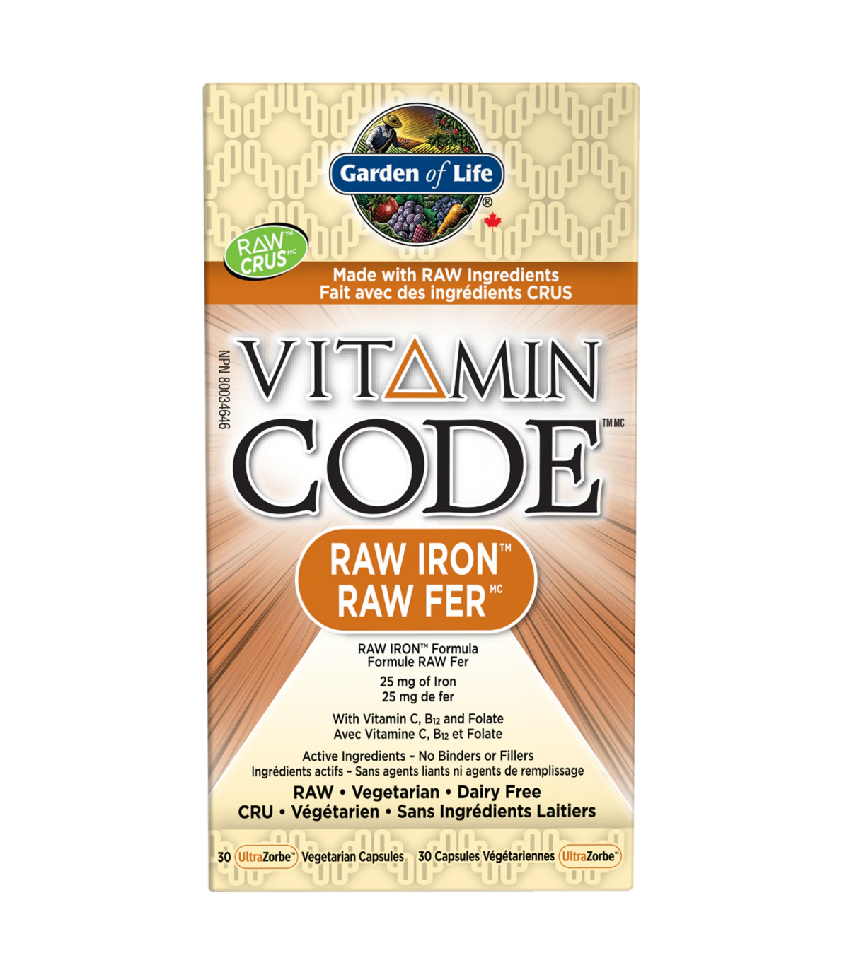 Vitamin Code RAW Iron 25mg  30 Vegi Capsules | Safest & Easiest Shopping Vitamins Online | VITASHOP