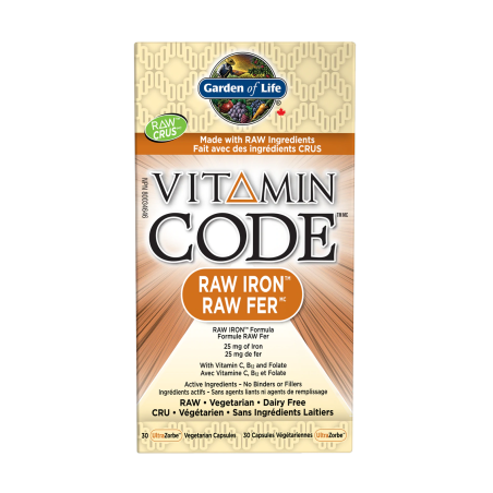 Vitamin Code RAW Iron 25mg  30 Vegi Capsules | Safest & Easiest Shopping Vitamins Online | VITASHOP