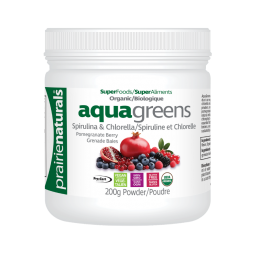 Prairie Naturals Organic Aqua Greens Pomegranate Berry Flavour 200 g