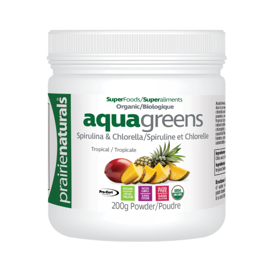 Prairie Naturals Organic Aqua Greens Tropical Flavour 200 g