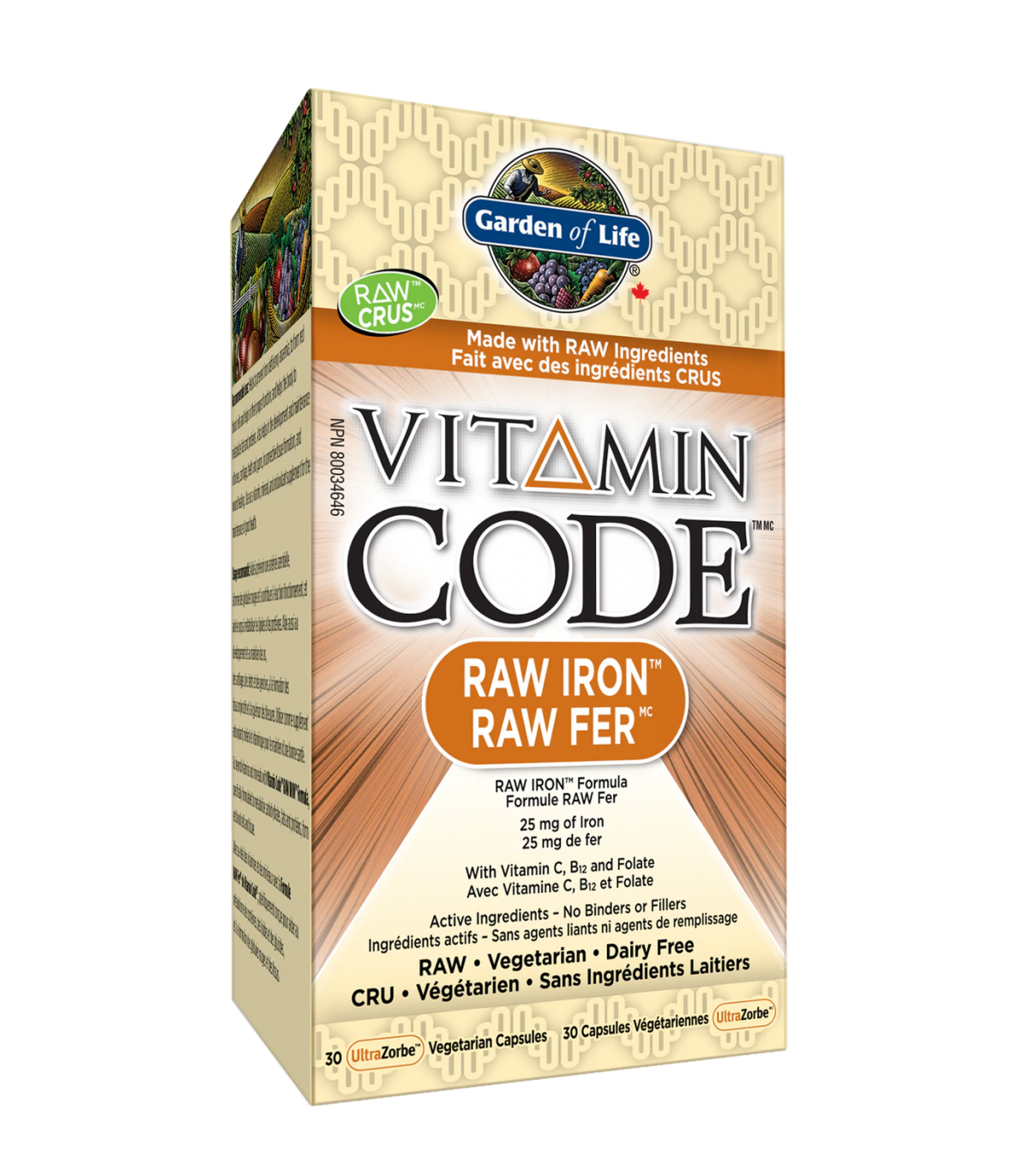 Vitamin Code RAW Iron 25mg  30 Vegi Capsules | Safest & Easiest Shopping Vitamins Online | VITASHOP