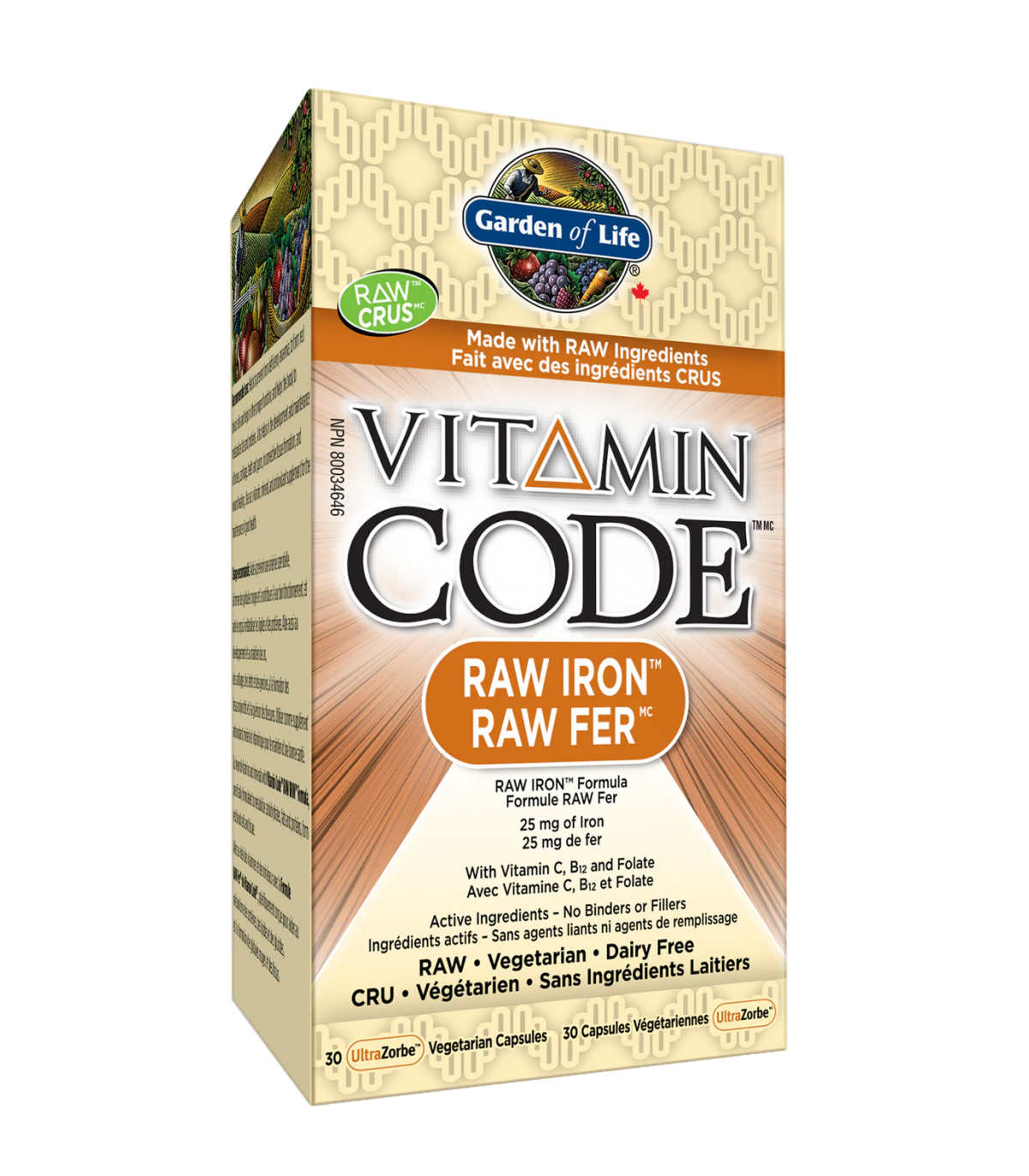Vitamin Code RAW Iron 25mg  30 Vegi Capsules | Safest & Easiest Shopping Vitamins Online | VITASHOP